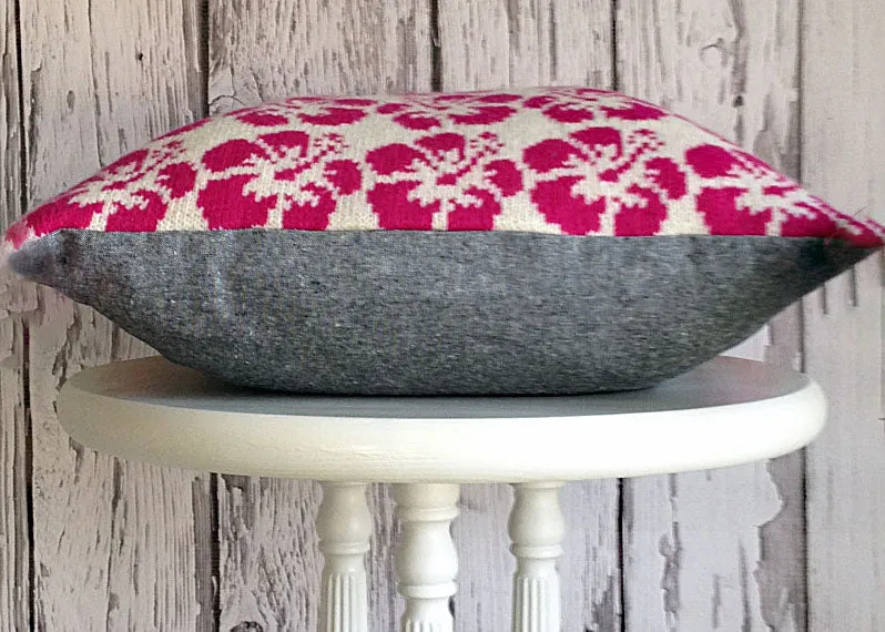Wool Fair Isle Pillow: Hibiscus