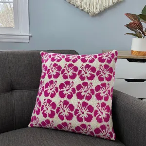 Wool Fair Isle Pillow: Hibiscus