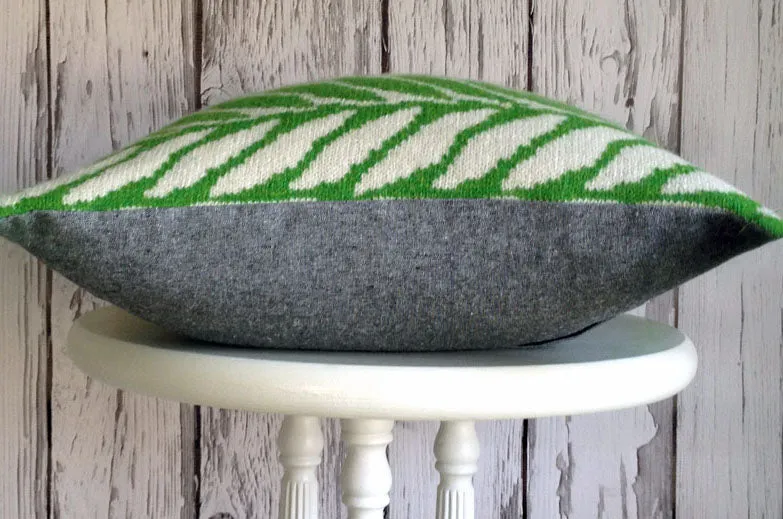 Wool Fair Isle Pillow: Palm Fronds