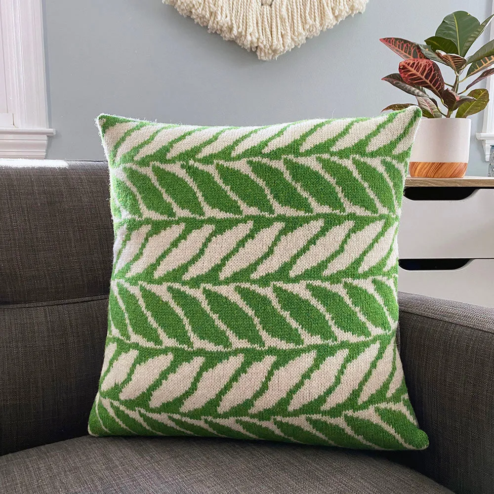 Wool Fair Isle Pillow: Palm Fronds