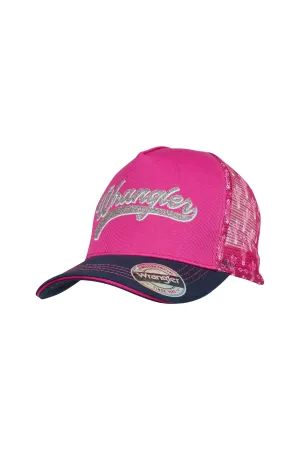 Wrangler Kids Luna High Profile Ponytail Cap Pink & Navy