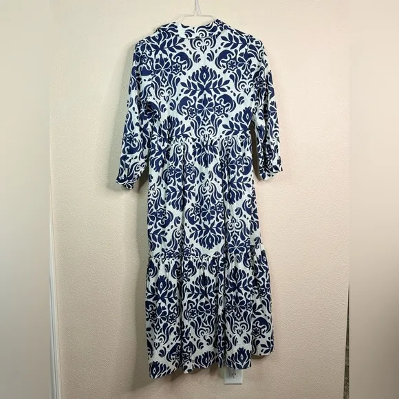 ZARA Cotton Printed Midi Dress size XS