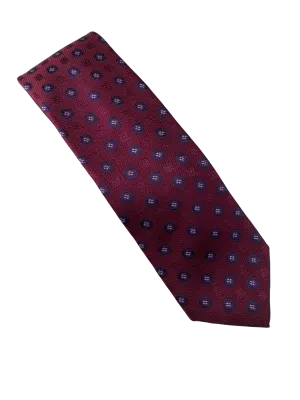 Zianetti XLong Burgundy/Blue Circle Silk Tie